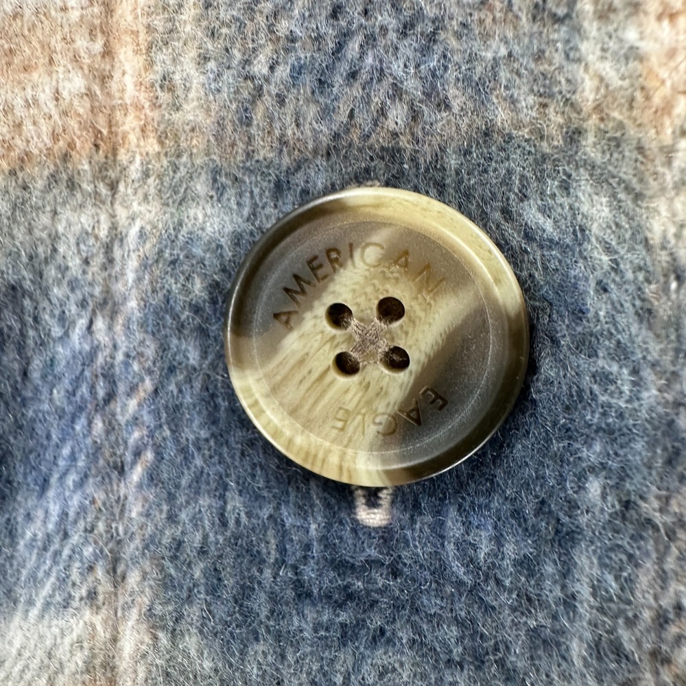 American Eagle Jacket Womens M Brushed Plaid Shacket Collared Button Up - Picture 6 of 9
